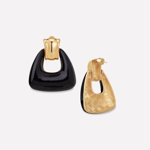 Ostuni Black Earrings/Ear Clip - Stud