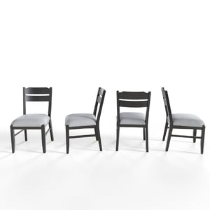 COLAMY ALVA Minimalist Bentwood Dining Chair - Black / Set of 4 ($103/pc)