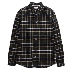 Norse Projects Anton Brushed Flannel Check Shirt Beech Green