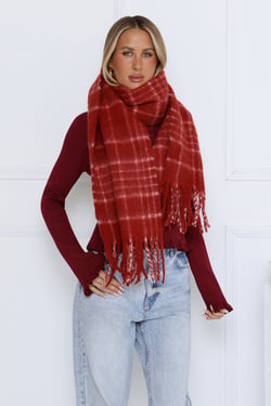 Sparkle Under Snow Scarf Red