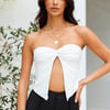 Raced Thoughts Crop Top White
