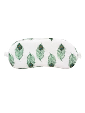 Cotton Eye Mask White Peacock - White