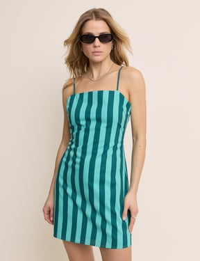 Blue Striped Palma Mini Dress