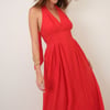 Red Halterneck Marceline Maxi Dress