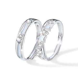 Jeulia Star Light Romantic Couple Engagement Ring