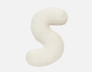 QE Home Alphabet Letter Cushion in S, White