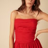 Red Bandeau Felicity Midi Dress