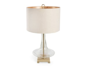QE Home Edith Clear Glass Table Lamp, Gold