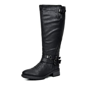 DREAM PAIRS Women s Knee High Buckled Riding Boots