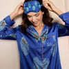 Satin Eye Mask Navy Peacock - Blue