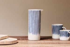 nkuku Karuma Ceramic Jug | Serveware | Large | Blue & White