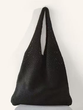 Knit Shoulder Tote - Black / One-Size