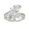 Jeulia Two Stone Heart Cut Sterling Silver Ring