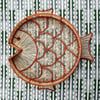 Fish Round Handwoven Decorative Iraca Tray - Tan