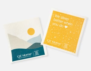 QE Home Swedish Dishcloths in Day (Set of 2), Scenic, Orange