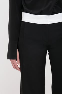 Victoria Beckham Side Panel Trouser In Black - 14 - Womens