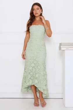 Urban Petal Strapless Maxi Dress Sage