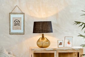 nkuku Baba Recycled Glass Lamp | Lamps | Large Wide | Green Smoke