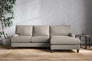 nkuku Marri Large Right Hand Chaise Sofa | Make To Order | Recycled Cotton Flax | No Colour