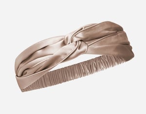 QE Home 100% Mulberry Silk Twist Headband in Bronze, Pink