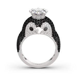 Jeulia "Be Your King" Penguin Sterling Silver Ring