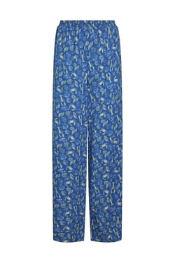 Weird Fish Kannina EcoVero™ Printed Viscose Trousers Adriatic Blue Size 8