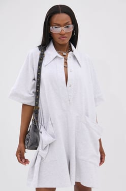 AKIRA She's Rich Oversized French Terry Romper | Size Large/XL