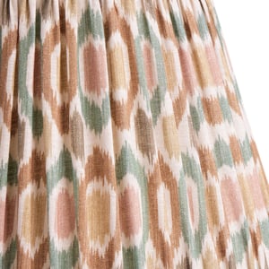 45cm straight empire shade in teal and brown Small Ikat Spot linen by GP & J Baker