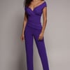 Goddiva Bardot Scuba Romper - Purple