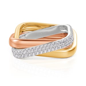 Jeulia Geometric Trinity Wedding Band for Women