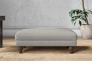 nkuku Marri Dining Footstool | Make To Order | Medium | Brera Linen Smoke