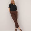 Black Frill Round Neck Top