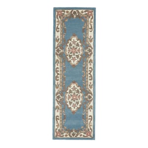 Shensi Aubusson Runner in Blue - 67x210cm