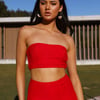 Call Me Away Crop Red