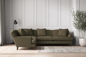 nkuku Deni Large Right Hand Corner Sofa | Make To Order | Recycled Cotton Moss | No Colour