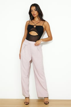 LIONESS NYC Pant Pink Pinstripe