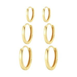 Classic Trio Band Hoop Earring Set Sterling Silver