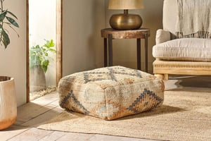 nkuku Kesu Kilim Pouf | Seating | Large | Natural