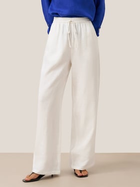 100% Linen Classic Pants LYON - Optic White / XXL