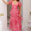 Enchanted Castle Midi Dress Pink