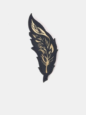 The Elphaba Monkey Feather Badge - Black & Navy