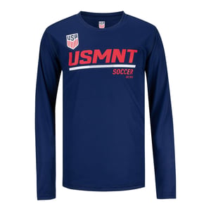 Youth Outerstuff USMNT Engage Poly Navy Long Sleeve Tee / XL