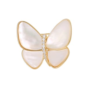 Jeulia Butterfly Copper Mother of Pearl Brooch