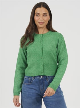 Brave Soul Button Knit Cardigan - Green - XS