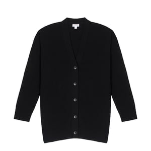 Sunspel Womens Lambswool Cardigan Black
