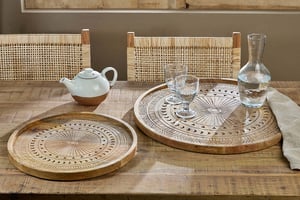 nkuku Namuna Mango Wood Tray | Serveware | Large | Natural