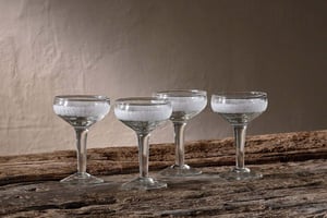 nkuku Anara Etched Champagne Glass Set Of 4 | Glassware | Clear
