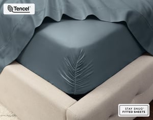 QE Home 500TC Eucalyptus Luxe TENCEL™ Lyocell Sheet Set Fitted Sheet in Thundercloud, Grey, King