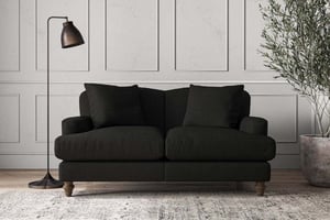nkuku Deni Small Sofa | Make To Order | Brera Linen Charcoal | Brera Linen Granite