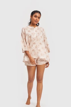 Laze and Unwind Pajama Shorts Set - Faded Dreams / M